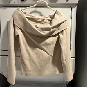 Loft Off-Shoulder Cream Sweater